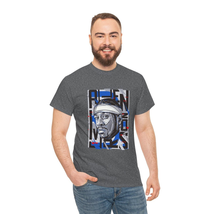 Allen Iverson Unisex Heavy Cotton Tee - Navy - S - Allen Iverson Unisex Heavy Cotton Tee - Tatoo Tee