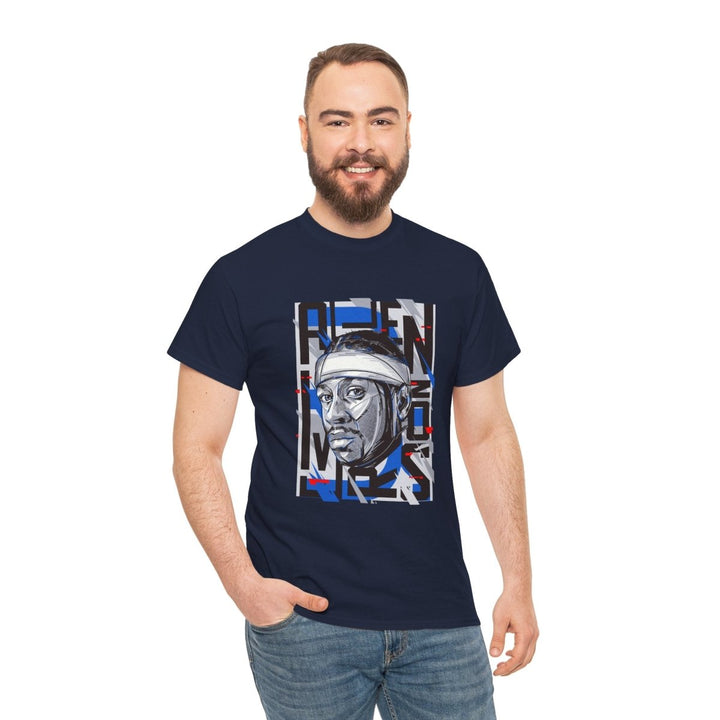 Allen Iverson Unisex Heavy Cotton Tee - Navy - S - Allen Iverson Unisex Heavy Cotton Tee - Tatoo Tee