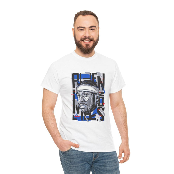 Allen Iverson Unisex Heavy Cotton Tee - Navy - S - Allen Iverson Unisex Heavy Cotton Tee - Tatoo Tee