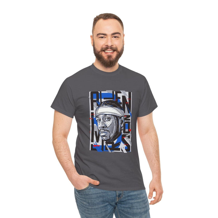 Allen Iverson Unisex Heavy Cotton Tee - Navy - S - Allen Iverson Unisex Heavy Cotton Tee - Tatoo Tee