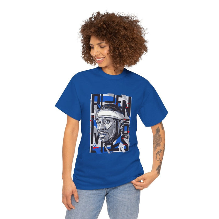 Allen Iverson Unisex Heavy Cotton Tee - Royal - S - Allen Iverson Unisex Heavy Cotton Tee - Tatoo Tee