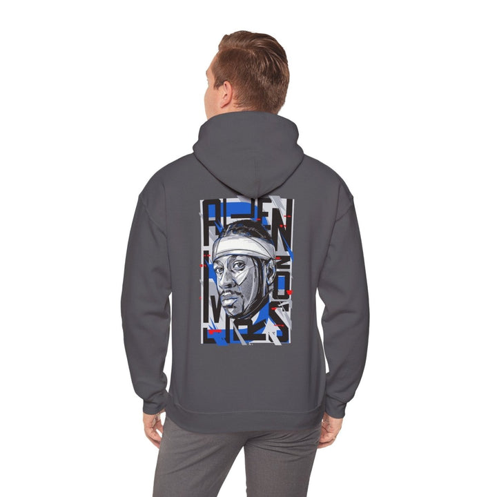 Allen Iverson Unisex Hooded Sweatshirt - Charcoal - S - Allen Iverson Unisex Hooded Sweatshirt - Tatoo Tee