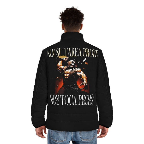 Alv Hoy Toca Pecho GYM Puffer Jacket - S - Black zipper - Alv Hoy Toca Pecho GYM Puffer Jacket - Tatoo Tee