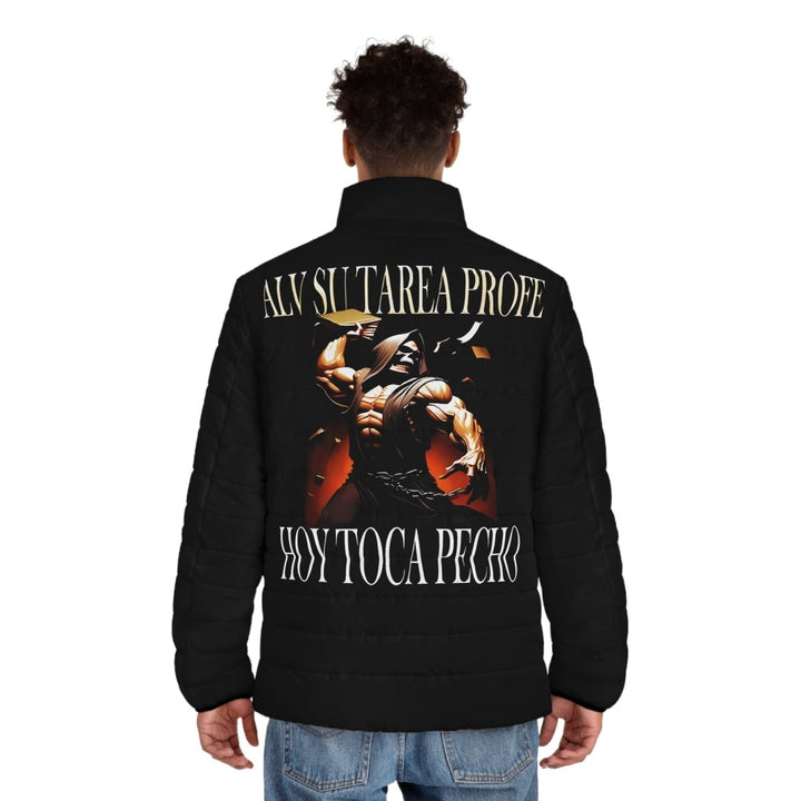 Alv Hoy Toca Pecho GYM Puffer Jacket - S - Black zipper - Alv Hoy Toca Pecho GYM Puffer Jacket - Tatoo Tee
