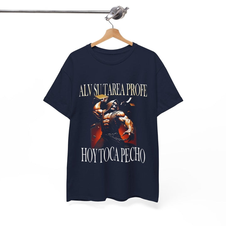 Alv Hoy Toca Pecho GYM Unisex Heavy Cotton Tee - Navy - S - Alv Hoy Toca Pecho GYM Unisex Heavy Cotton Tee - Tatoo Tee