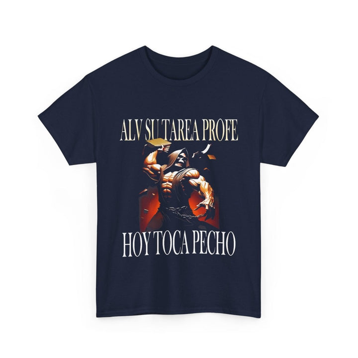 Alv Hoy Toca Pecho GYM Unisex Heavy Cotton Tee - Navy - S - Alv Hoy Toca Pecho GYM Unisex Heavy Cotton Tee - Tatoo Tee