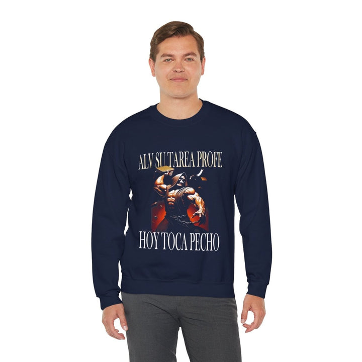 Alv Hoy Toca Pecho GYM Unisex Sweatshirt - S - Navy - Alv Hoy Toca Pecho GYM Unisex Sweatshirt - Tatoo Tee
