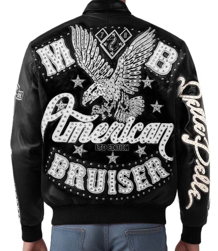 American Bruiser Black Leather Jacket - XXS - American Bruiser Black Leather Jacket - Tatoo Tee