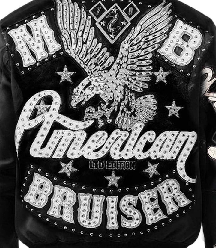 American Bruiser Black Leather Jacket - XXS - American Bruiser Black Leather Jacket - Tatoo Tee