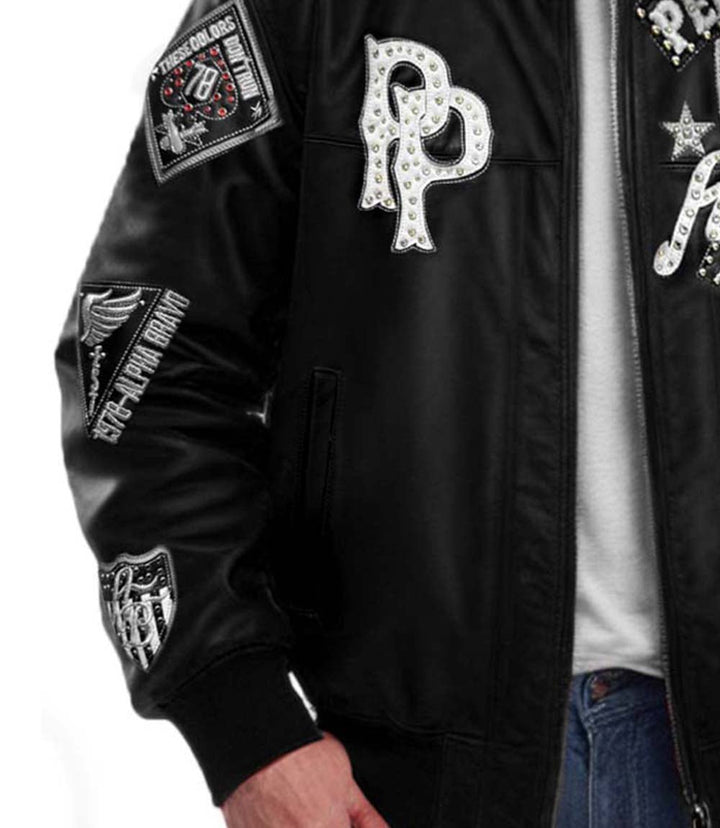 American Bruiser Black Leather Jacket - XXS - American Bruiser Black Leather Jacket - Tatoo Tee