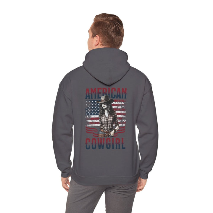 American Cowgirl Hoodie - Unisex Heavy Blend™ Sweatshirt for Country Lovers - Charcoal - S - American Cowgirl Hoodie - Unisex Heavy Blend™ Sweatshirt for Country Lovers - Tatoo Tee