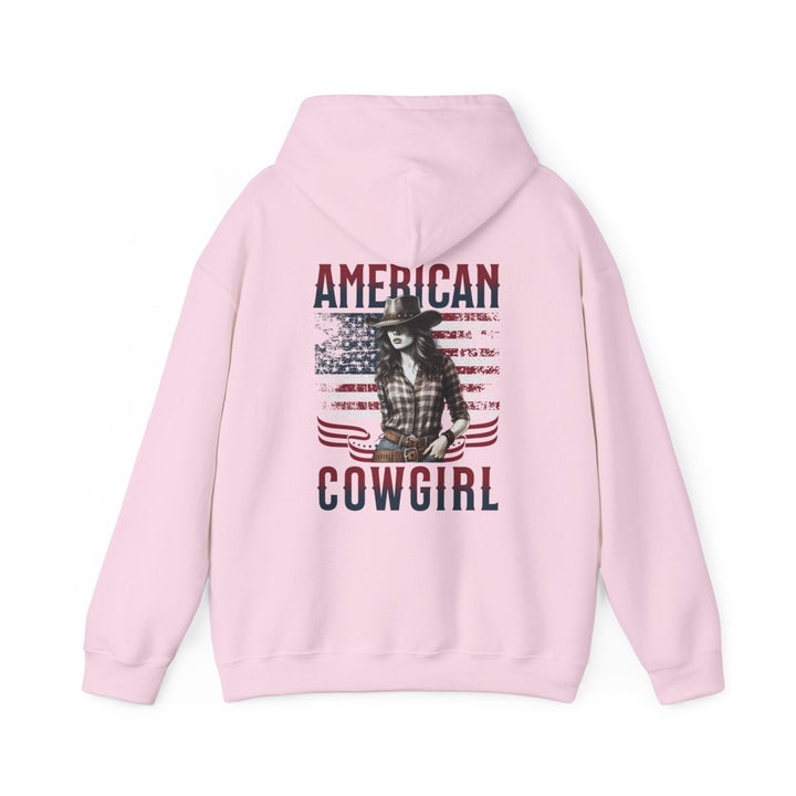 American Cowgirl Hoodie - Unisex Heavy Blend™ Sweatshirt for Country Lovers - Light Pink - S - American Cowgirl Hoodie - Unisex Heavy Blend™ Sweatshirt for Country Lovers - Tatoo Tee
