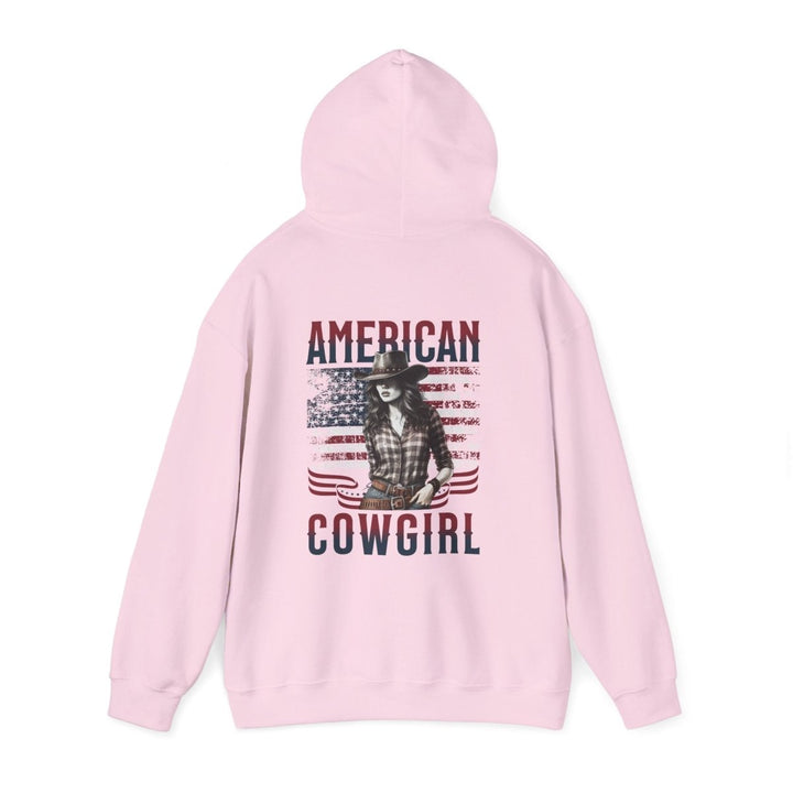 American Cowgirl Hoodie - Unisex Heavy Blend™ Sweatshirt for Country Lovers - Light Pink - S - American Cowgirl Hoodie - Unisex Heavy Blend™ Sweatshirt for Country Lovers - Tatoo Tee