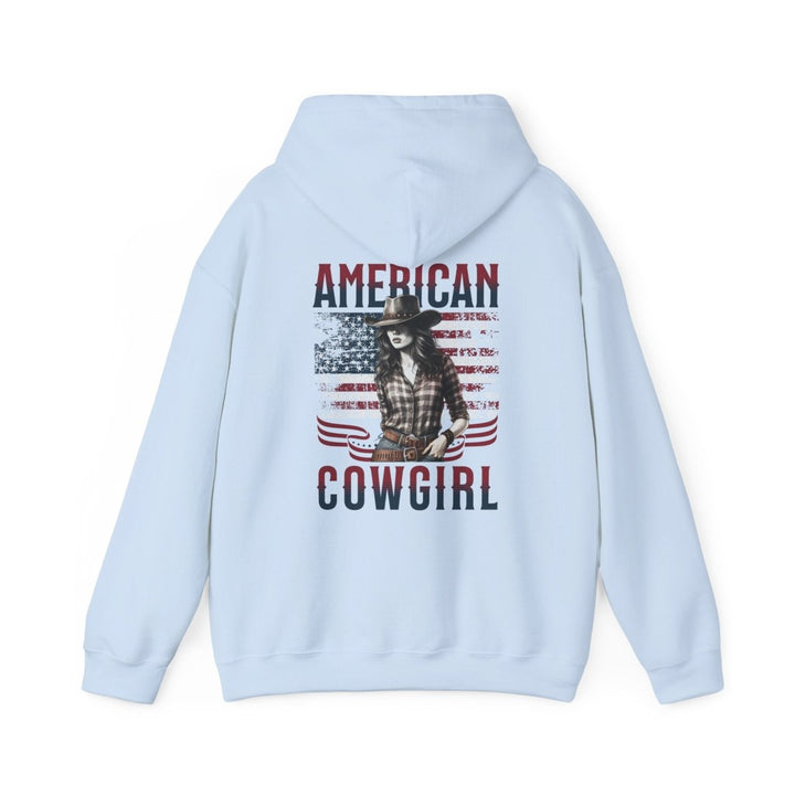 American Cowgirl Hoodie - Unisex Heavy Blend™ Sweatshirt for Country Lovers - Light Pink - S - American Cowgirl Hoodie - Unisex Heavy Blend™ Sweatshirt for Country Lovers - Tatoo Tee