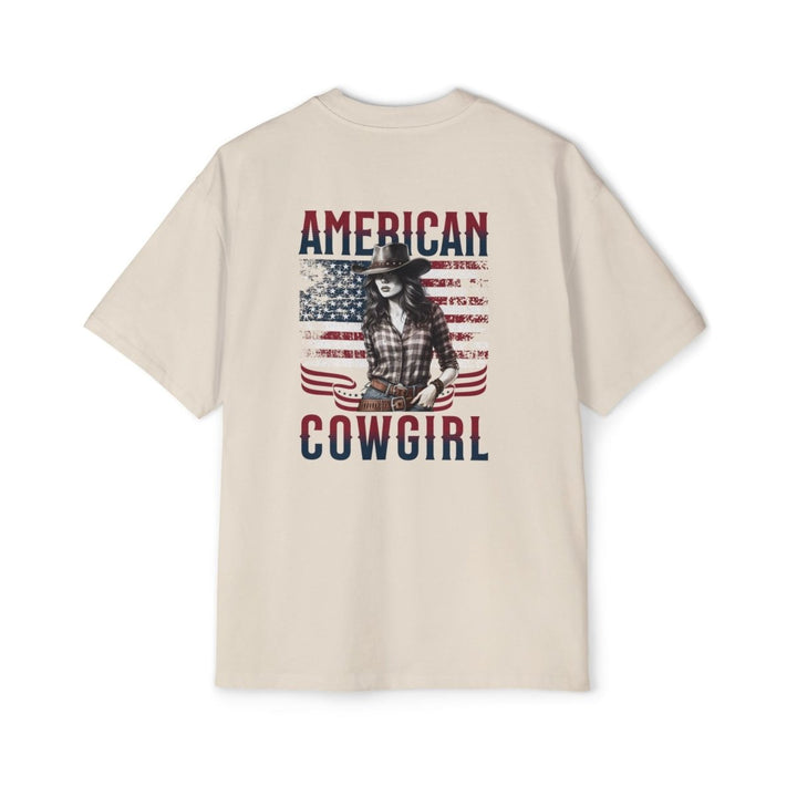 American Cowgirl Oversized Tee - Patriotic Graphic Shirt for Western Fashion Lovers - S - Navy - American Cowgirl Oversized Tee - Patriotic Graphic Shirt for Western Fashion Lovers - Tatoo Tee