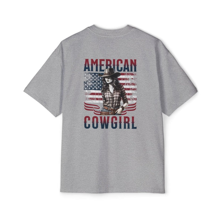American Cowgirl Oversized Tee - Patriotic Graphic Shirt for Western Fashion Lovers - S - Navy - American Cowgirl Oversized Tee - Patriotic Graphic Shirt for Western Fashion Lovers - Tatoo Tee
