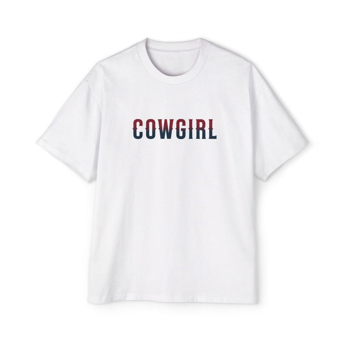 American Cowgirl Oversized Tee - Patriotic Graphic Shirt for Western Fashion Lovers - S - Navy - American Cowgirl Oversized Tee - Patriotic Graphic Shirt for Western Fashion Lovers - Tatoo Tee