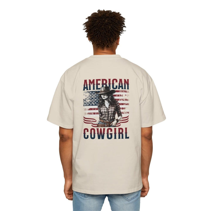 American Cowgirl Oversized Tee - Patriotic Graphic Shirt for Western Fashion Lovers - S - Navy - American Cowgirl Oversized Tee - Patriotic Graphic Shirt for Western Fashion Lovers - Tatoo Tee
