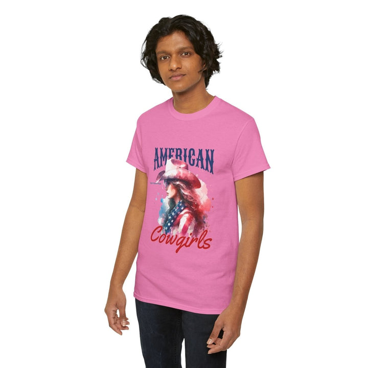 American Cowgirls Graphic Unisex Heavy Cotton Tee - Azalea - S - American Cowgirls Graphic Unisex Heavy Cotton Tee - Tatoo Tee