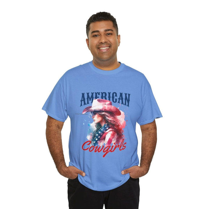 American Cowgirls Graphic Unisex Heavy Cotton Tee - Carolina Blue - S - American Cowgirls Graphic Unisex Heavy Cotton Tee - Tatoo Tee
