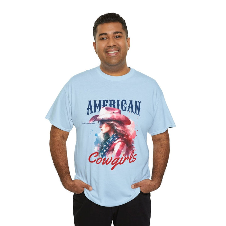 American Cowgirls Graphic Unisex Heavy Cotton Tee - Light Blue - S - American Cowgirls Graphic Unisex Heavy Cotton Tee - Tatoo Tee