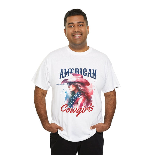 American Cowgirls Graphic Unisex Heavy Cotton Tee - White - S - American Cowgirls Graphic Unisex Heavy Cotton Tee - Tatoo Tee