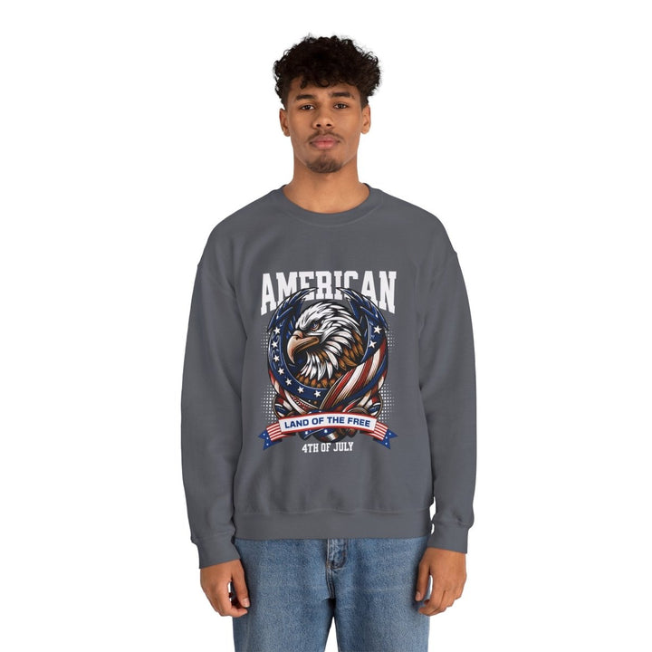 American Eagle 4th of July Crewneck Sweatshirt - S - Charcoal - American Eagle 4th of July Crewneck Sweatshirt - Tatoo Tee