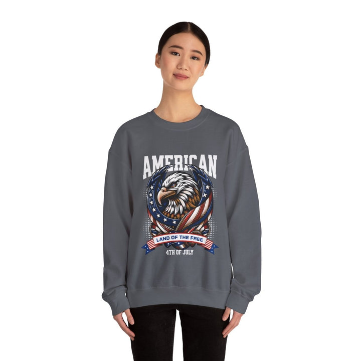 American Eagle 4th of July Crewneck Sweatshirt - S - Heliconia - American Eagle 4th of July Crewneck Sweatshirt - Tatoo Tee
