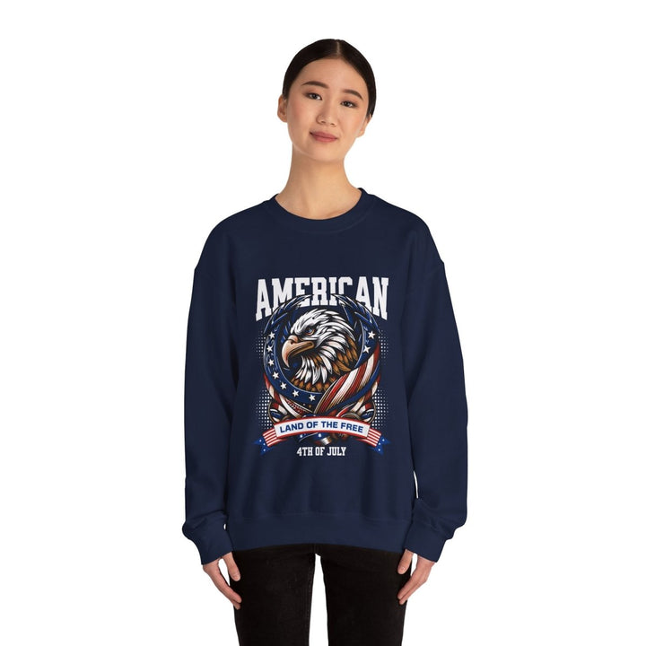 American Eagle 4th of July Crewneck Sweatshirt - S - Heliconia - American Eagle 4th of July Crewneck Sweatshirt - Tatoo Tee