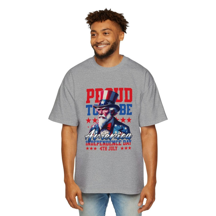 American Independence Day Men's Heavy Oversized Tee - S - Midnight Blue - American Independence Day Men's Heavy Oversized Tee - Tatoo Tee