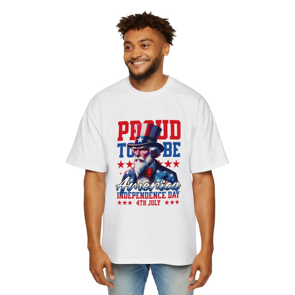 American Independence Day Men's Heavy Oversized Tee - S - White - American Independence Day Men's Heavy Oversized Tee - Tatoo Tee