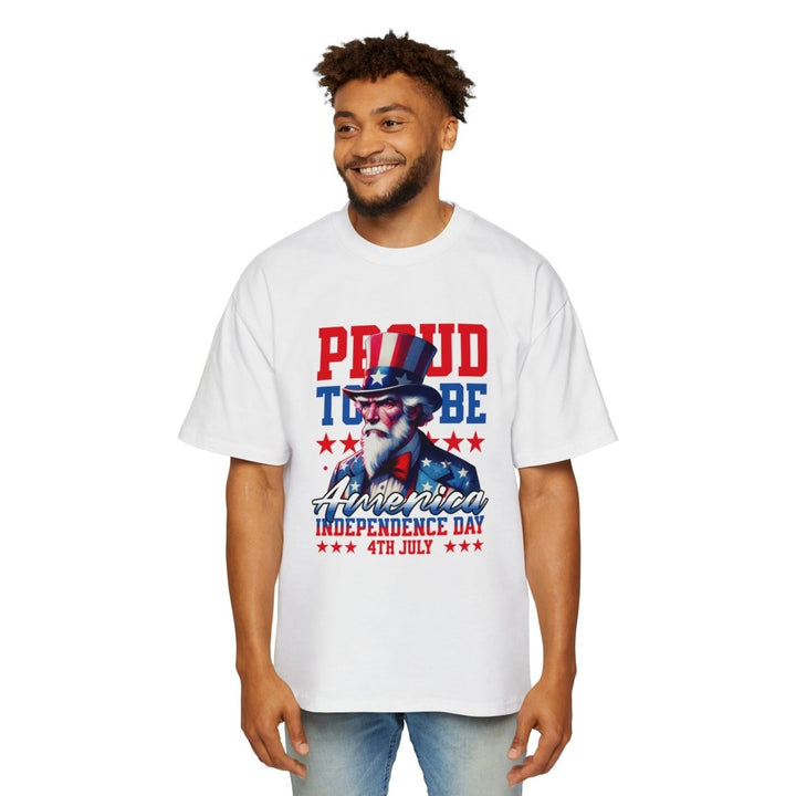 American Independence Day Men's Heavy Oversized Tee - S - White - American Independence Day Men's Heavy Oversized Tee - Tatoo Tee