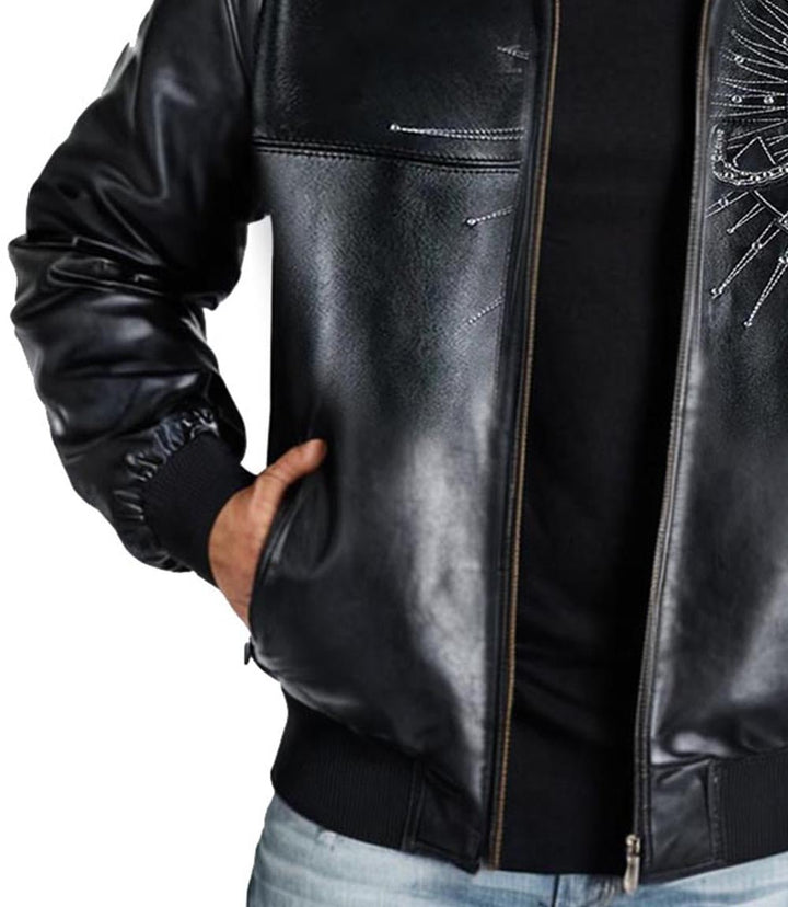 American Legend Black Leather Jacket - XXS - American Legend Black Leather Jacket - Tatoo Tee