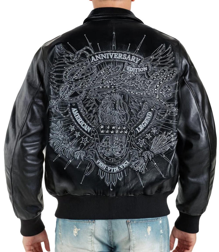 American Legend Black Leather Jacket - XXS - American Legend Black Leather Jacket - Tatoo Tee