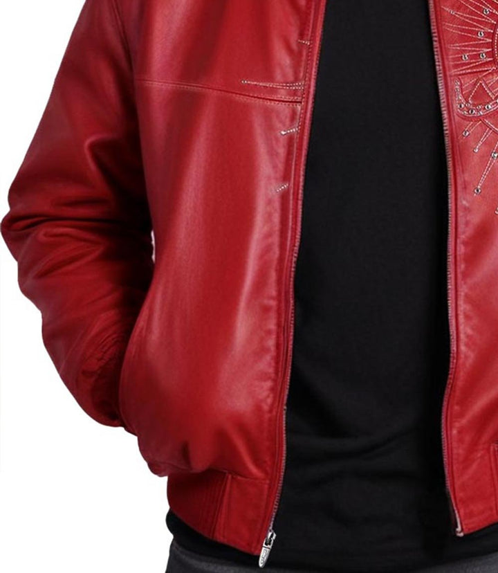 American Legend Red Leather Jacket - XXS - American Legend Red Leather Jacket - Tatoo Tee