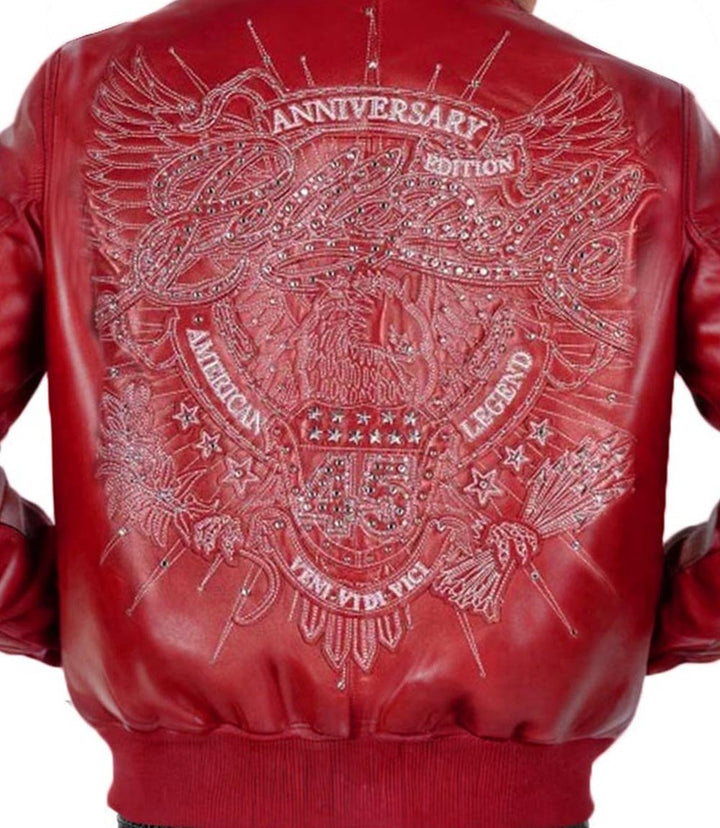American Legend Red Leather Jacket - XXS - American Legend Red Leather Jacket - Tatoo Tee