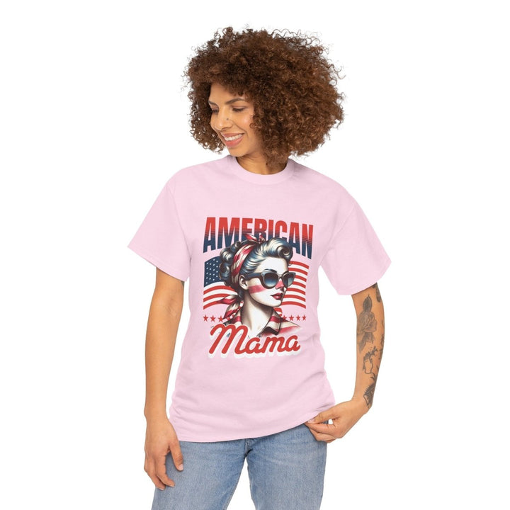 American Mama Graphic Tee - Unisex Heavy Cotton T-Shirt - Light Pink - S - American Mama Graphic Tee - Unisex Heavy Cotton T-Shirt - Tatoo Tee
