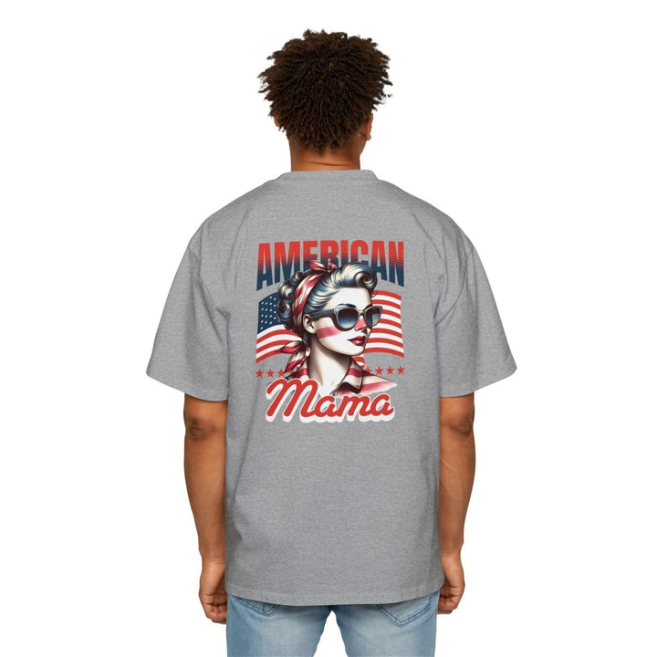 American Mama Oversized Tee - Vintage Patriotic Graphic Shirt - S - Navy - American Mama Oversized Tee - Vintage Patriotic Graphic Shirt - Tatoo Tee