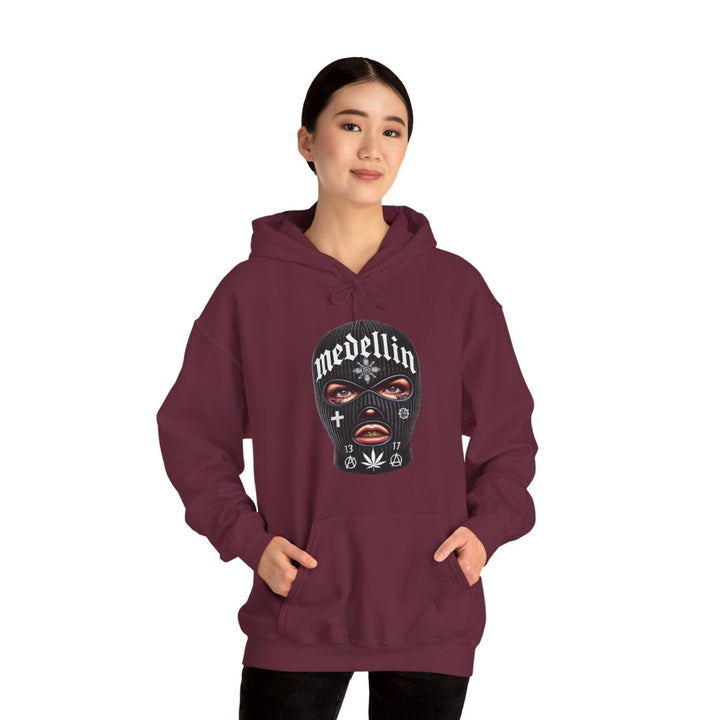 Anarchy Ski Mask Girl Unisex Hoodie - Red - S - Anarchy Ski Mask Girl Unisex Hoodie - Tatoo Tee