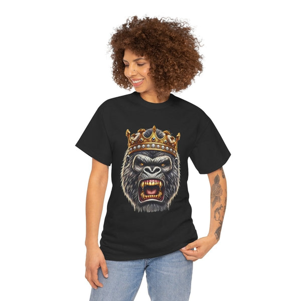 Angry Gorilla King Unisex Heavy Cotton Tee - Black - S - Angry Gorilla King Unisex Heavy Cotton Tee - Tatoo Tee