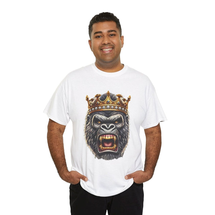 Angry Gorilla King Unisex Heavy Cotton Tee - Red - S - Angry Gorilla King Unisex Heavy Cotton Tee - Tatoo Tee