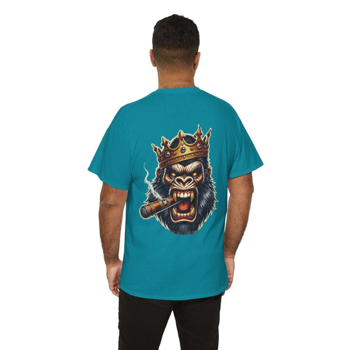 Angry Gorilla King Unisex Heavy Cotton Tee - Red - S - Angry Gorilla King Unisex Heavy Cotton Tee - Tatoo Tee