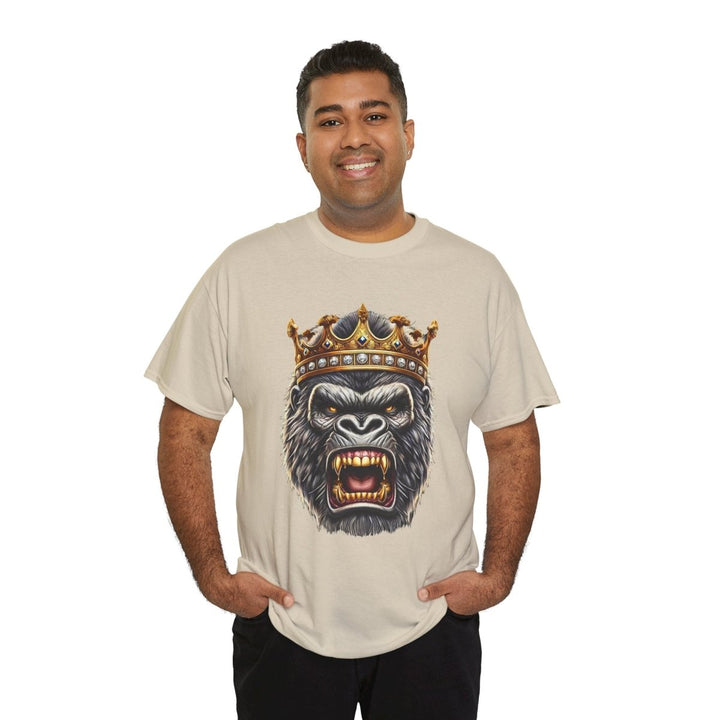 Angry Gorilla King Unisex Heavy Cotton Tee - Red - S - Angry Gorilla King Unisex Heavy Cotton Tee - Tatoo Tee