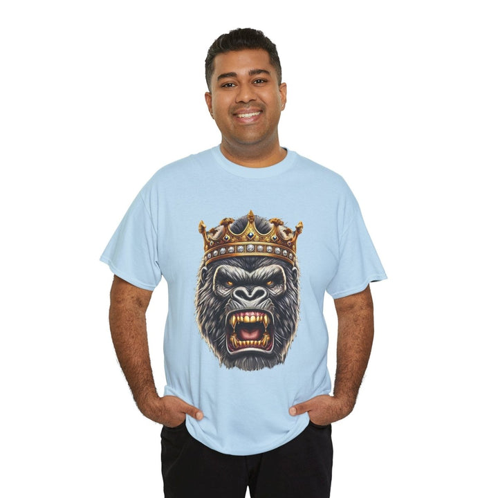 Angry Gorilla King Unisex Heavy Cotton Tee - Red - S - Angry Gorilla King Unisex Heavy Cotton Tee - Tatoo Tee