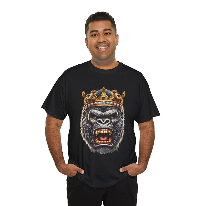 Angry Gorilla King Unisex Heavy Cotton Tee - Red - S - Angry Gorilla King Unisex Heavy Cotton Tee - Tatoo Tee