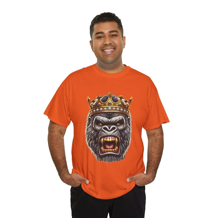 Angry Gorilla King Unisex Heavy Cotton Tee - Red - S - Angry Gorilla King Unisex Heavy Cotton Tee - Tatoo Tee