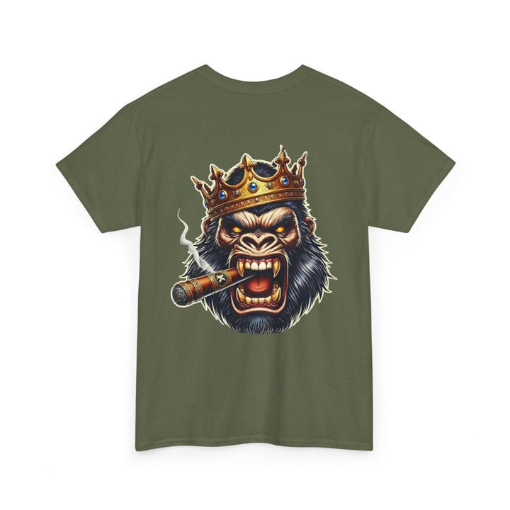 Angry Gorilla King Unisex Heavy Cotton Tee - Red - S - Angry Gorilla King Unisex Heavy Cotton Tee - Tatoo Tee