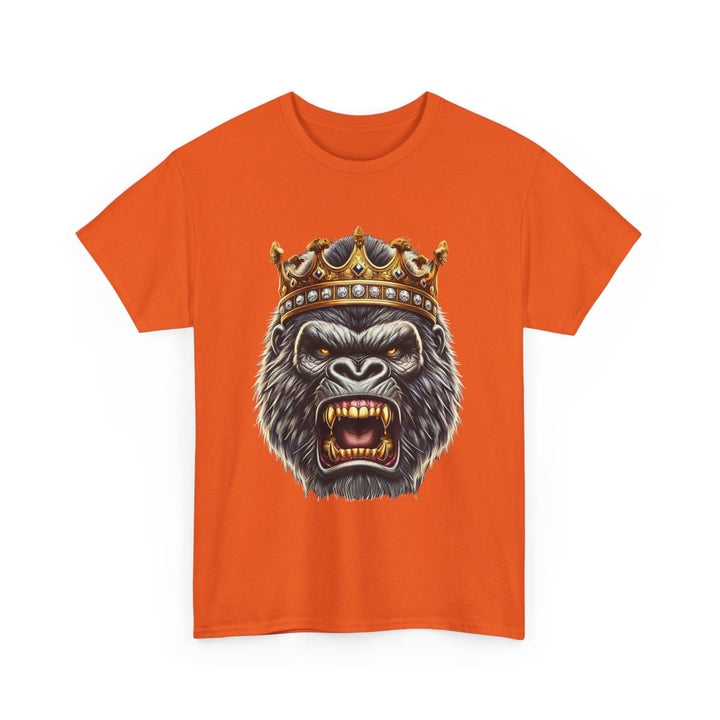 Angry Gorilla King Unisex Heavy Cotton Tee - Red - S - Angry Gorilla King Unisex Heavy Cotton Tee - Tatoo Tee