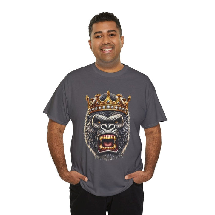 Angry Gorilla King Unisex Heavy Cotton Tee - Red - S - Angry Gorilla King Unisex Heavy Cotton Tee - Tatoo Tee