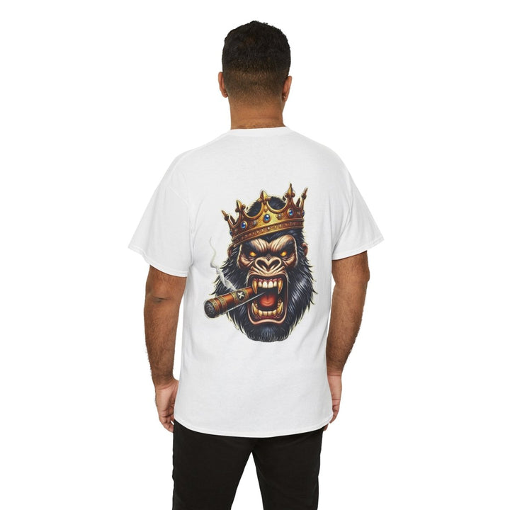 Angry Gorilla King Unisex Heavy Cotton Tee - Red - S - Angry Gorilla King Unisex Heavy Cotton Tee - Tatoo Tee